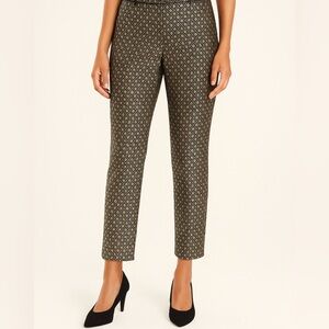 Chico’s 0.5 (SM/6)Petite Gold & Black Shimmer Diamond Print Ankle Pants Party